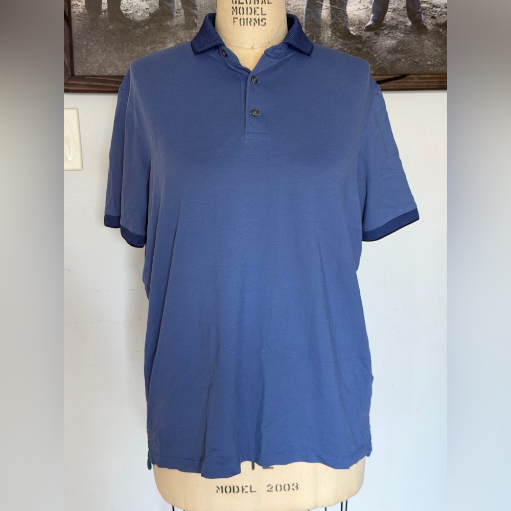 Greyson Guide Sport Short sleeve Polo in Maltese Blue Size Large